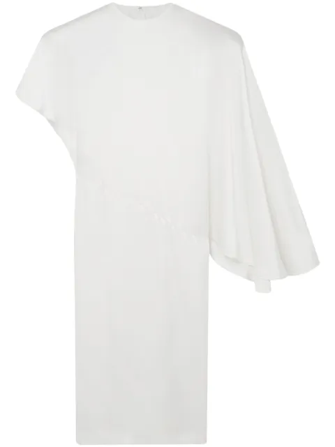 Stella McCartney padded-shoulder asymmetric midi dress White 6A04463BU370
