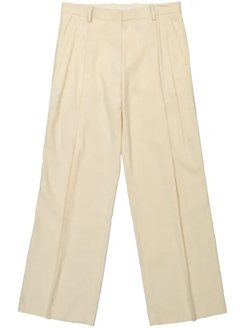 Helmut Lang pressed-crease straight trousers Neutrals O04HM207