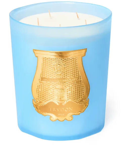 TRUDON logo-detail Versailles candle Blue TRULGBVER