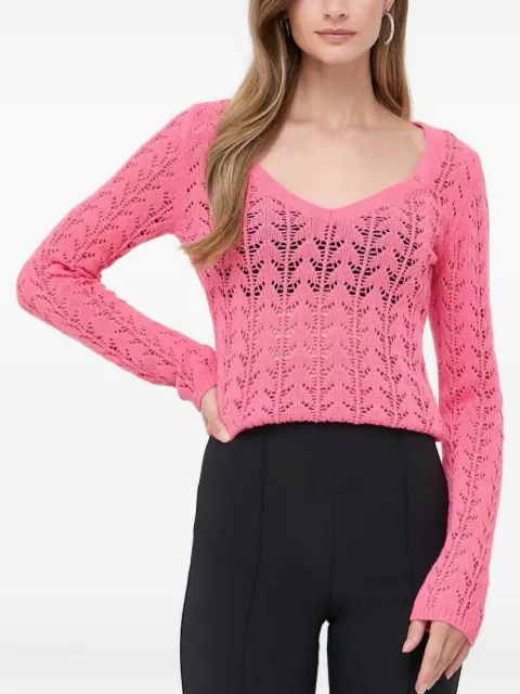 TWINSET V-neck open-knit sweater Pink 232TP3481