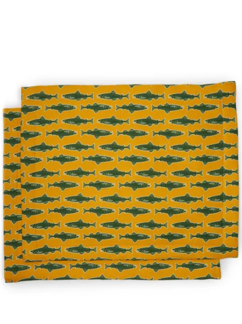 La DoubleJ Como Fish placemats (set of two) Yellow PMT0001LIN005CMF12YE02