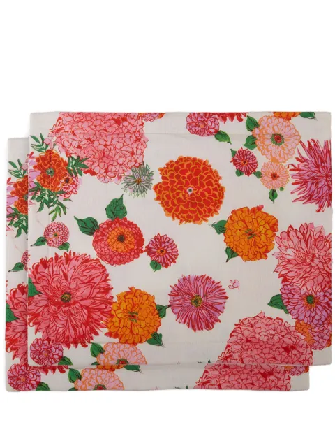 La DoubleJ Bright Blooms placemats (set of two) Pink PMT0001LIN005BRB03PI01