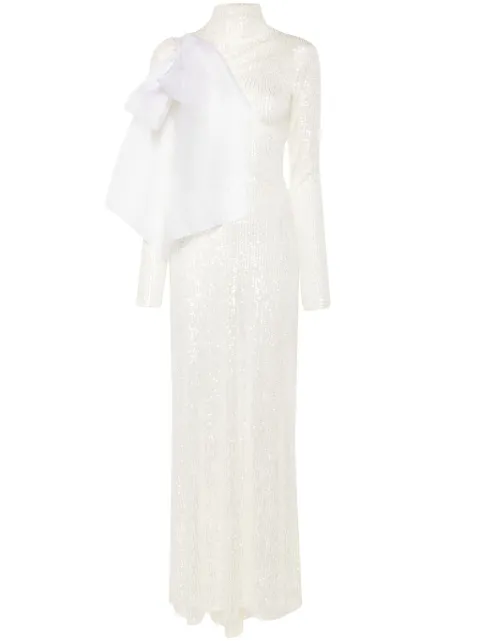 Atu Body Couture draped-detail maxi dress White AT25014