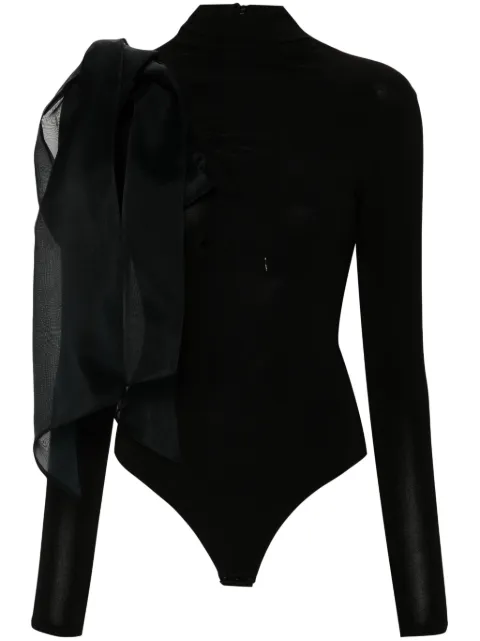 Atu Body Couture draped-detail bodysuit Black AT25011