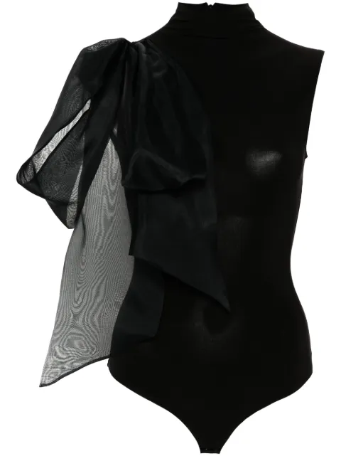 Atu Body Couture draped-detail bodysuit Black AT25012