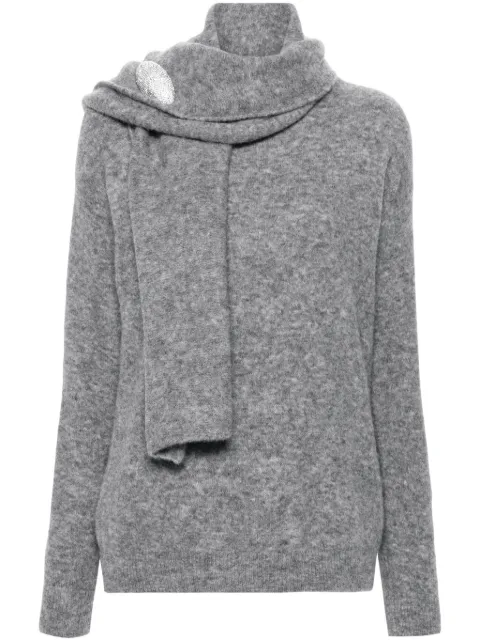 Giuseppe Di Morabito brooch-detail sweater Grey KN30803355