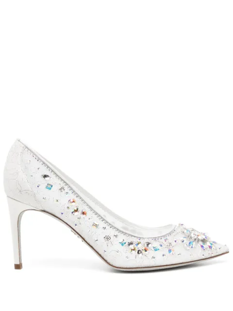 René Caovilla 80mm crystal-embellished pumps Silver C12200080PI01V749