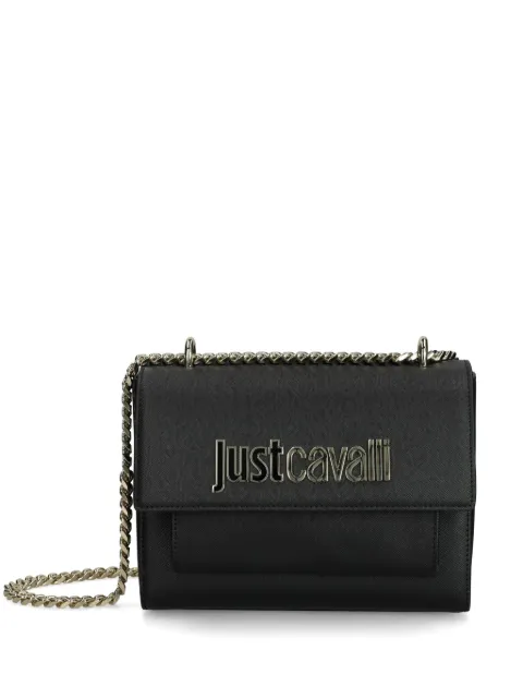 Just Cavalli logo-plaque shoulder bag Black 77RA4BB2