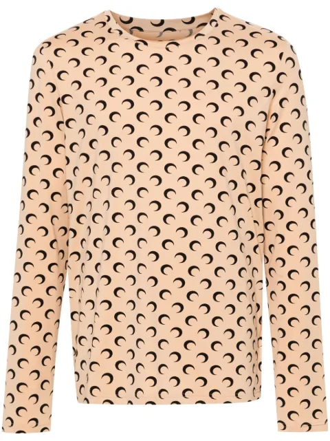 Marine Serre Moonogram-pattern T-shirt Neutrals MTO116A