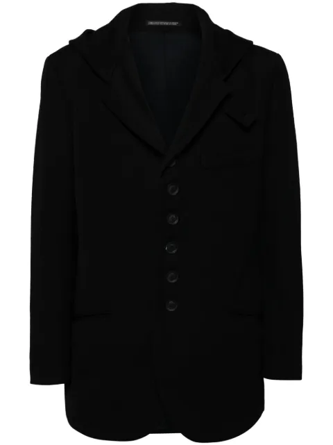 Yohji Yamamoto hooded wool jacket Black H0J53101