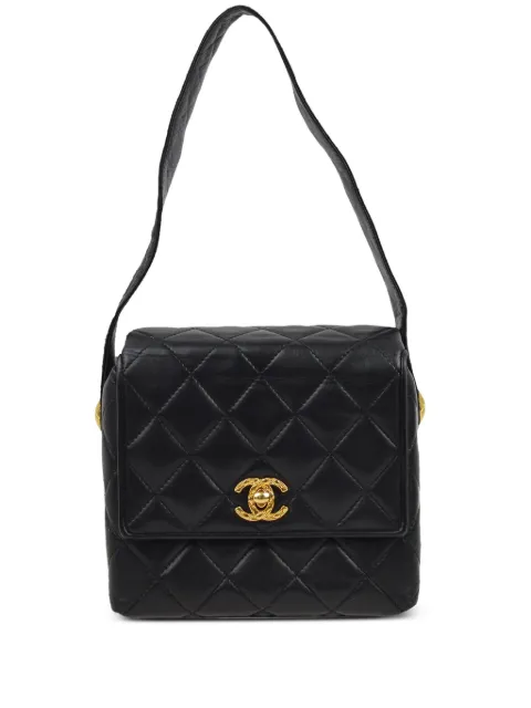 CHANEL Pre-Owned 1992 straight flap handbag Black 2446594
