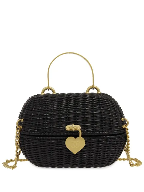 CHANEL Pre-Owned 2005 Heart Lock Basket two-way bag Black 9648115