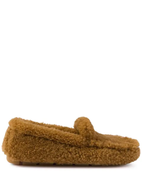 Prada shearling driving shoes Brown 1DD087FZF05MPD