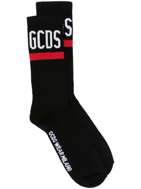 GCDS intarsia-logo crew socks Black A2OU3800KC7