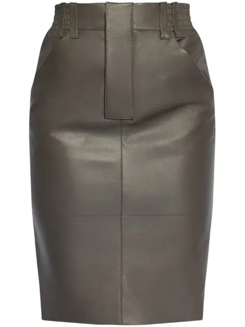 Saint Laurent leather pencil skirt Grey 803422YCEP2