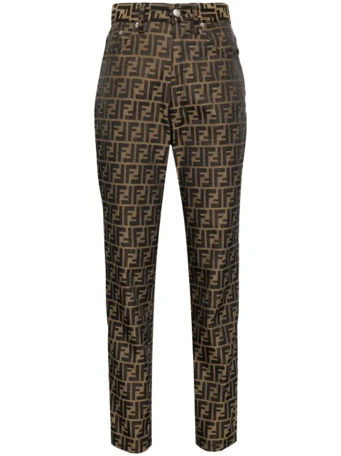 Fendi Pre-Owned 1990-2000s Zucca pattern trousers Brown 0154014066960016675