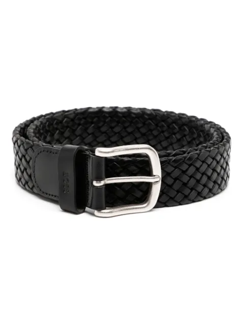 BOSS leather woven belt Black 50471279