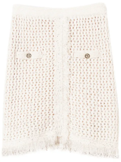 TWINSET mesh-knit miniskirt White 242TP3771