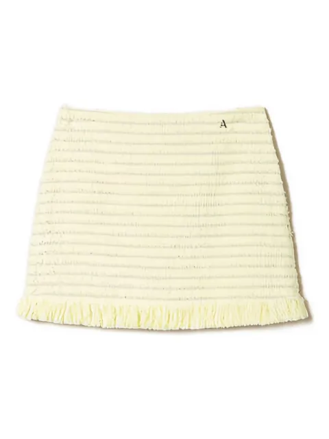 TWINSET bouclé fringed mini skirt Yellow 241AP2343