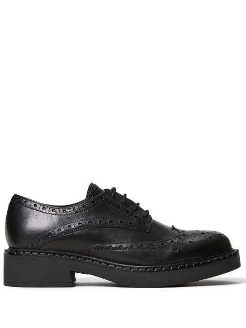 TWINSET leather lace-up shoes Black 242TGT094