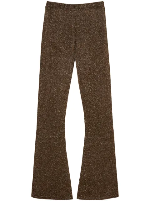 TWINSET lurex-detailing flared trousers Brown 242TS3173