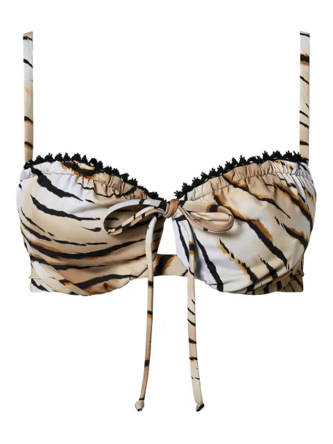 TWINSET underwire tiger-print bikini top Neutrals 241LBMB55