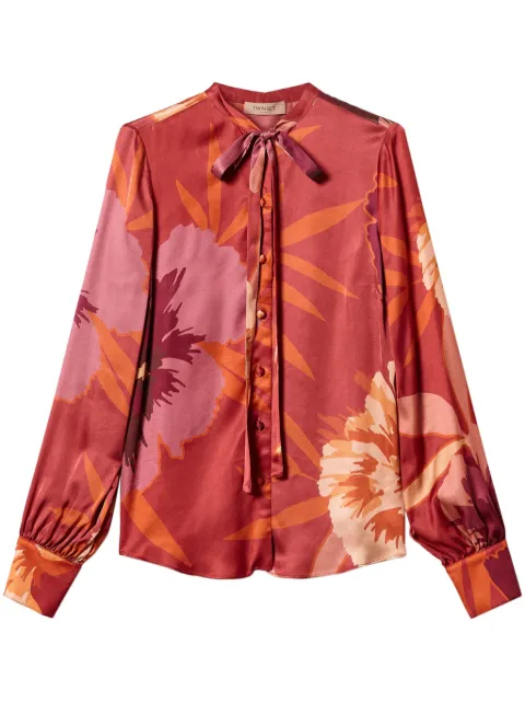TWINSET floral-print satin shirt Red 242TP2663