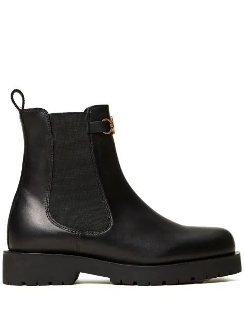 TWINSET Oval T leather Chelsea boots Black 242TGT168