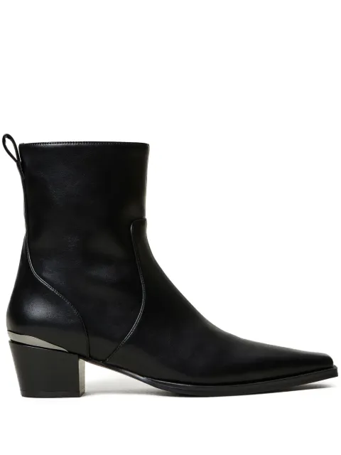 TWINSET 50mm laminated-panel cowboy boots Black 242TGT022