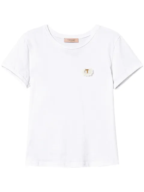 TWINSET brooch-detail T-shirt White 242TP2502