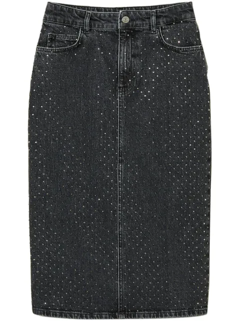 TWINSET crystal-embellished midi skirt Black 242AP2373