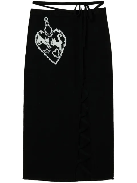 TWINSET jacquard midi skirt Black 242TP3392