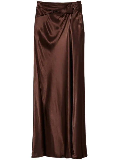 TWINSET draped satin skirt Brown 242TF2122