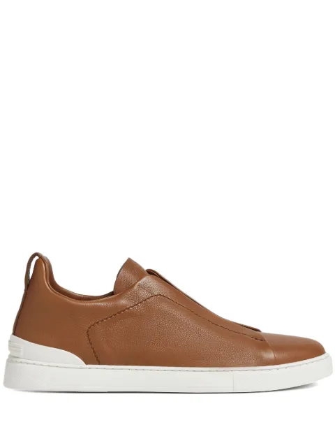 Zegna Triple Stitch Secondskin sneakers Brown LHOTAS5207Z