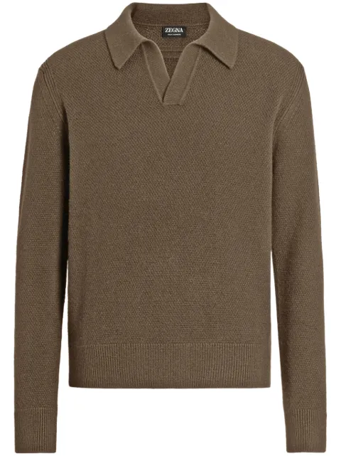 Zegna Oasi cashmere polo shirt Brown UEK85A8131