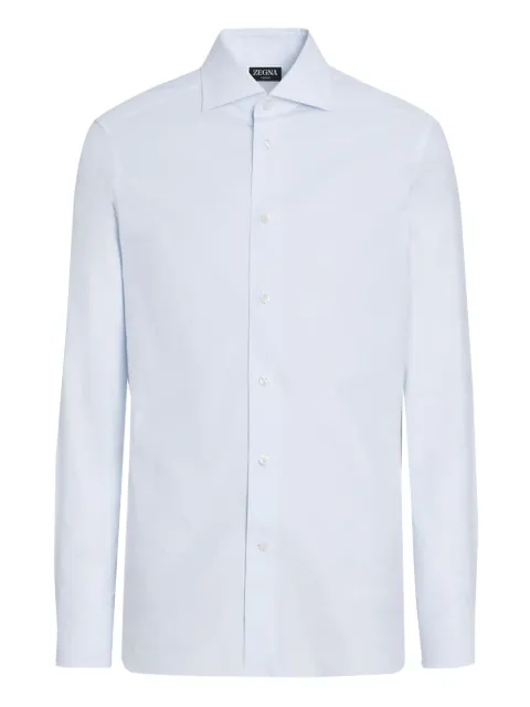 Zegna micro-checked cotton shirt Blue 801035A89MS0BA
