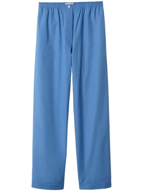 Miu Miu embroidered-logo poplin trousers Blue MP1829SOOO15UL