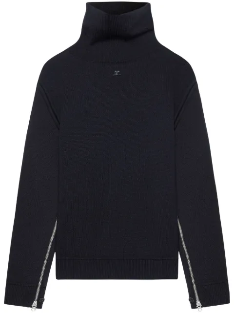 Courrèges oversized mock-neck sweater Black 424MPU198FI0036