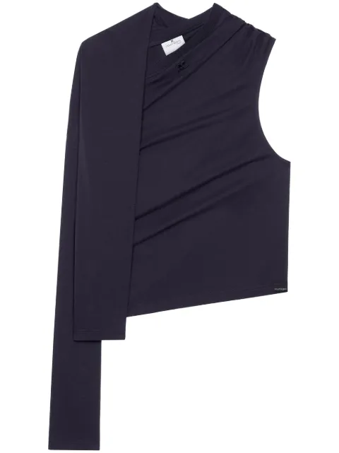 Courrèges asymmetric off-shoulder T-shirt Black 424JTS154JS0175