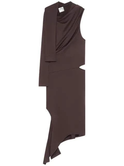 Courrèges draped cut-out dress Brown 424JRO486JS0175