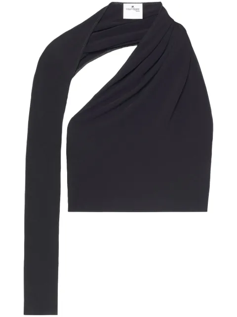 Courrèges Slash asymmetric cropped top Black 424JTO348JS0145