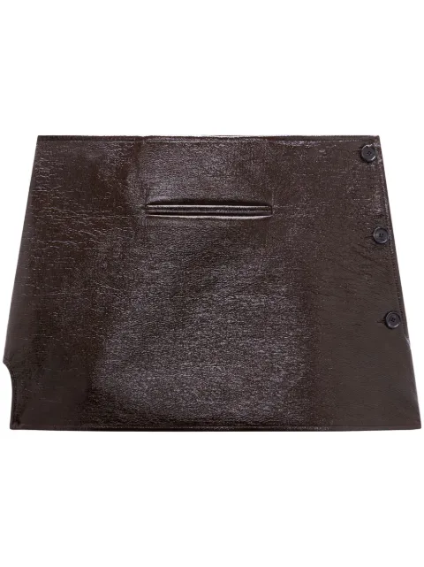 Courrèges oblique vinyl mini skirt Brown 424CJU204VY0014