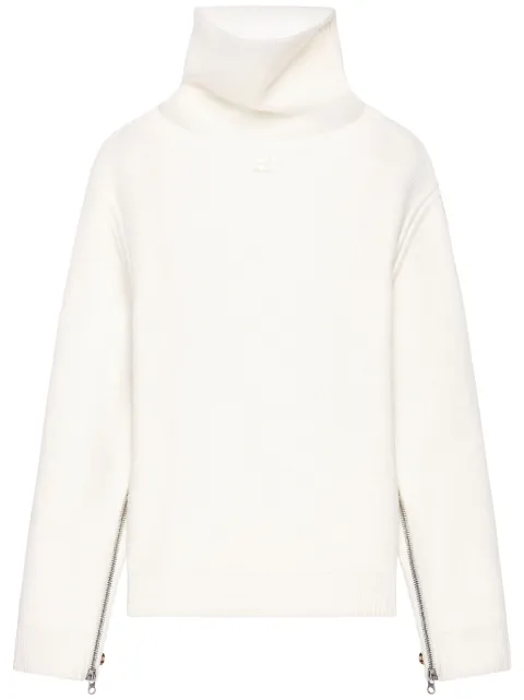 Courrèges oversized mock-neck sweater Neutrals 424MPU198FI0036