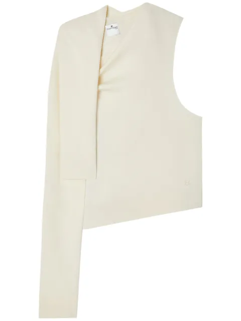 Courrèges off-shoulder knitted top Neutrals 424MPU199FI0060