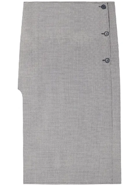 Courrèges oblique houndstooth midi skirt Black 424CJU196WO0125