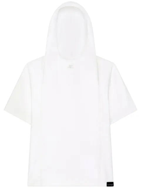 Courrèges cotton hooded T-shirt White 424JTS159JS0175
