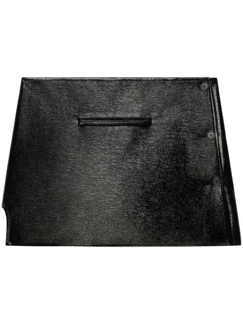 Courrèges Oblique vinyl mini skirt Black 424CJU204VY0014