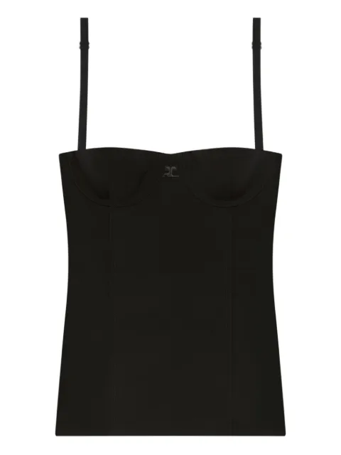 Courrèges spaghetti-strap bustier top Black 424CTO355PL0159