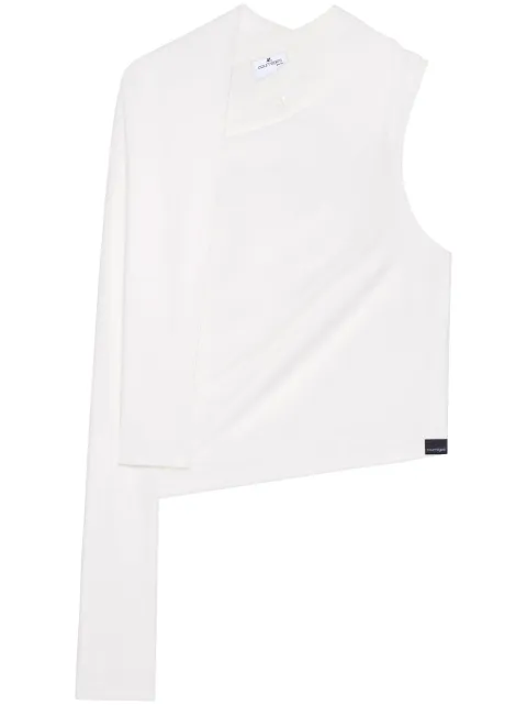 Courrèges asymmetric off-shoulder T-shirt White 424JTS154JS0175