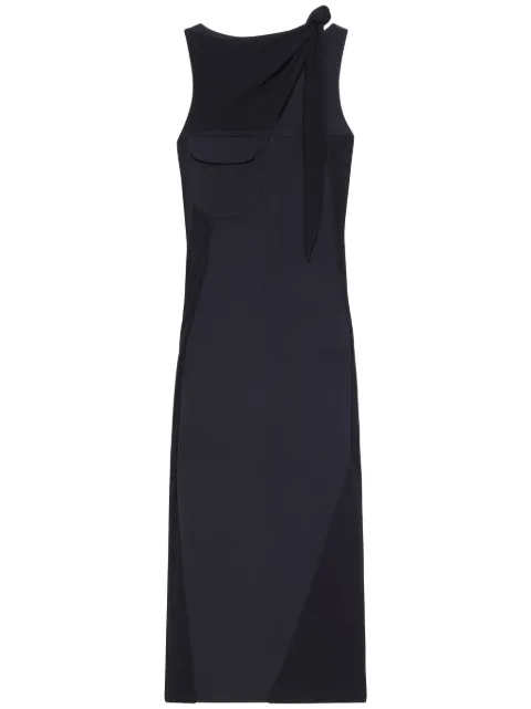 Courrèges Drapé midi dress Black 424CRO524WO0113